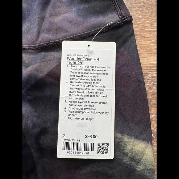 Lululemon Wunder Train High Rise 28” Ink Islands Burnside Multi Size 2 NWT - Picture 4 of 7